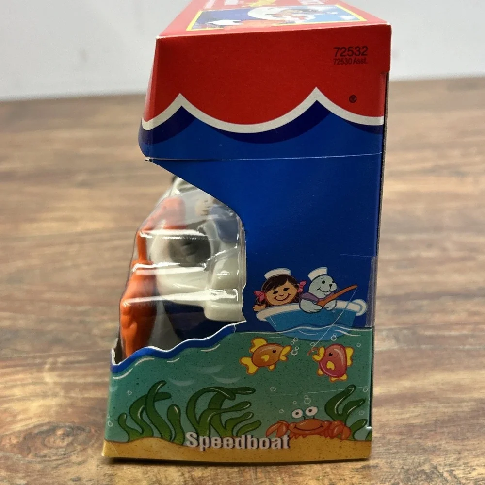 VTG 1996 Fisher Price Little People Petmobile Speedboat Fish Rare New #72532